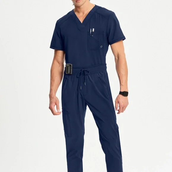 Cherokee Infinity Navy Scrub Top & Jogger Bottom Set - Picture 5 of 11